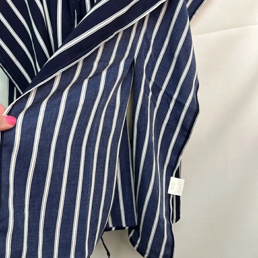 AvidLove navy blue and white striped swim cover up. Size small NWT